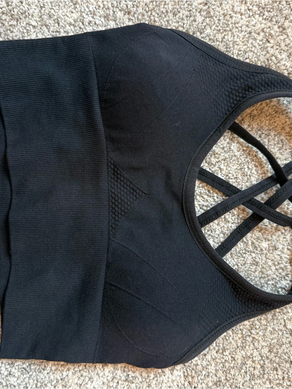Zella Seamless Black Crisscross Bralette